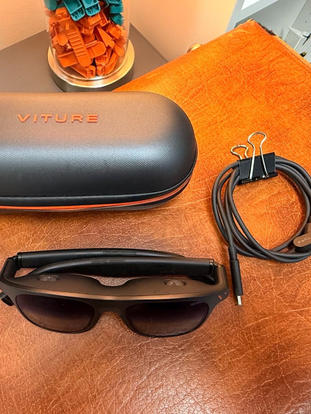 VITURE One XR AR Smart Glasses Black – iPhone Android – Case & Cable – Tested